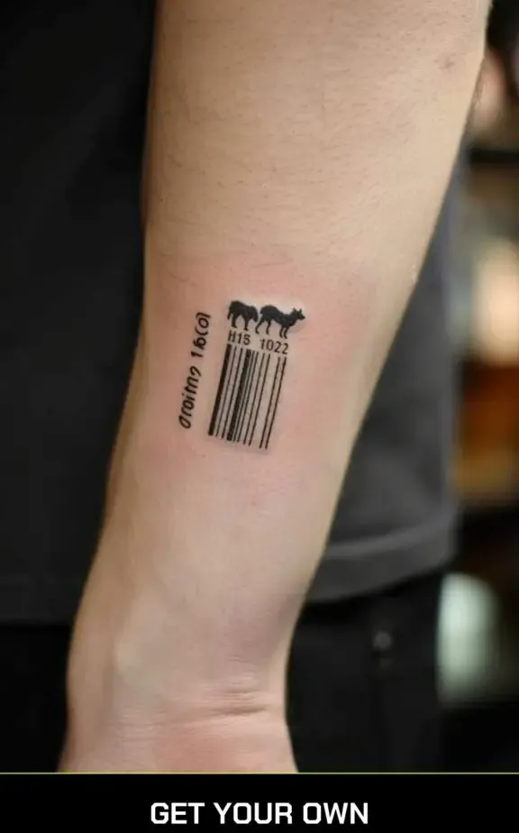 barcode and animal tattoo