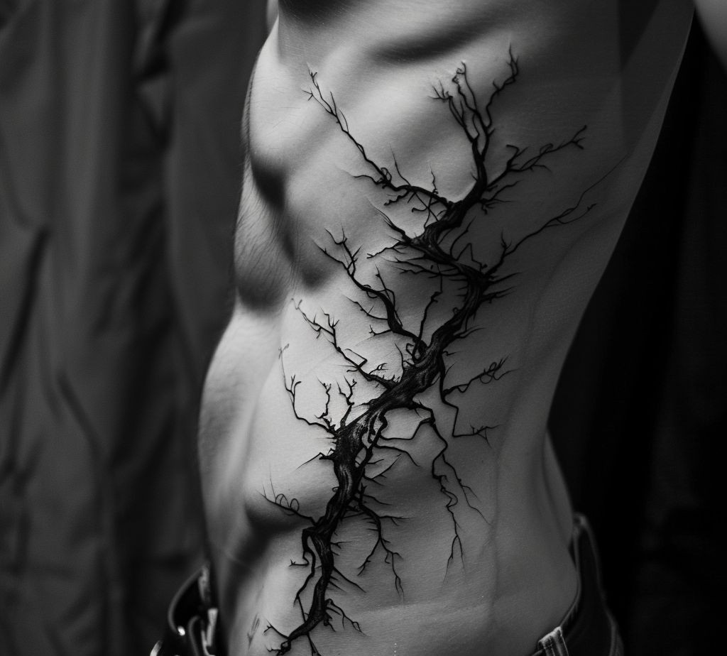 thunder strike make side body tattoo