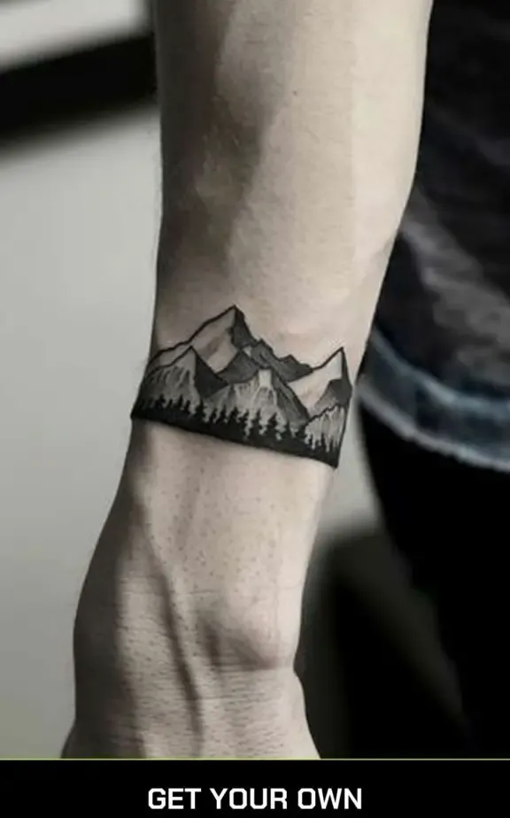 small tattoo designs for men: mountain tattoo