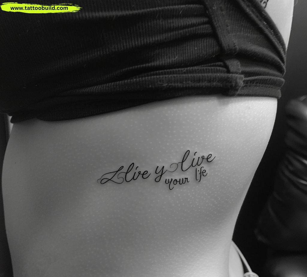 quotes and script ribs tattoos for women