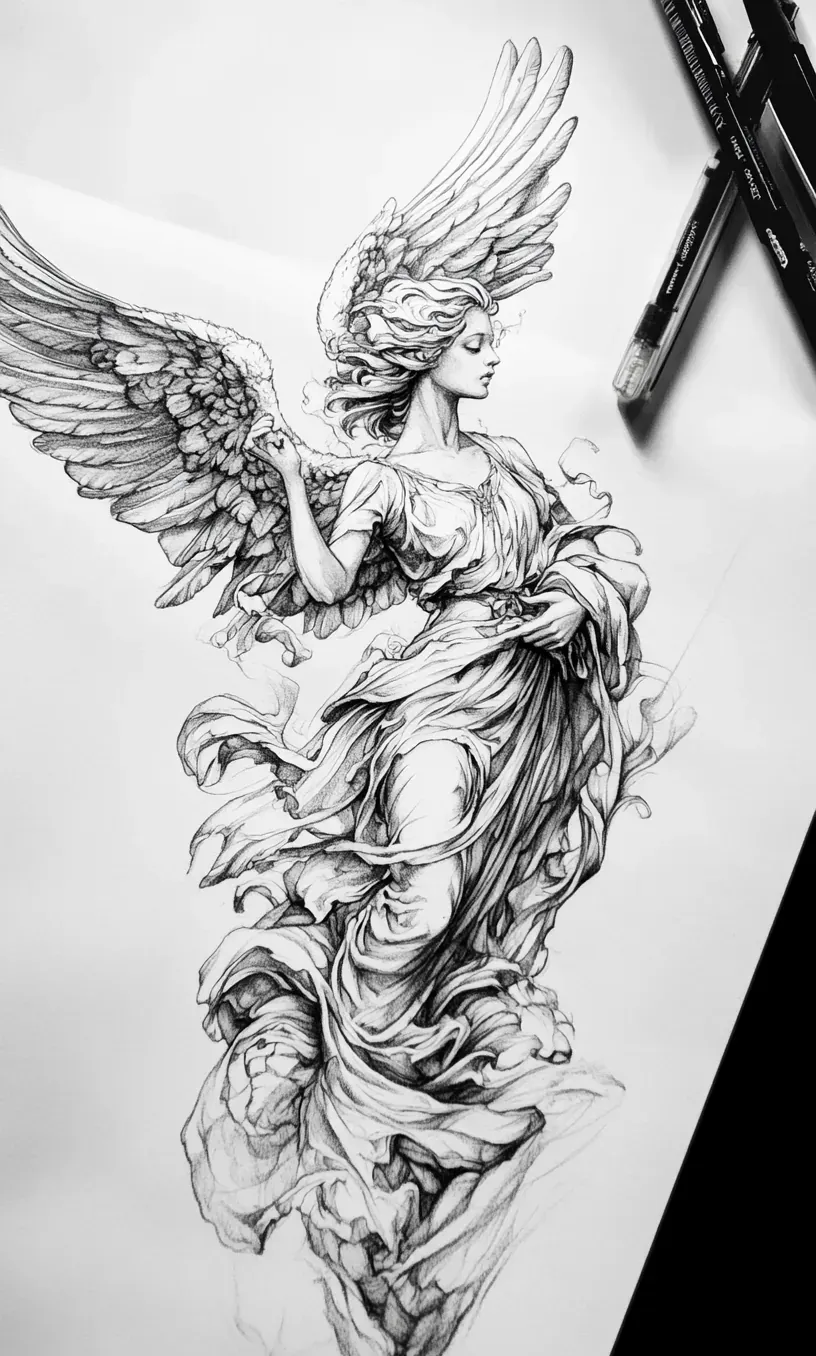 Angel Tattoo Drawings-23