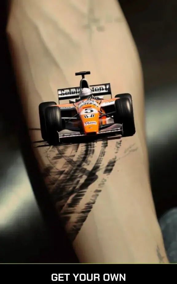 Formula one car tattoo idea