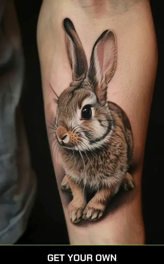 realistic bunny tattoo idea