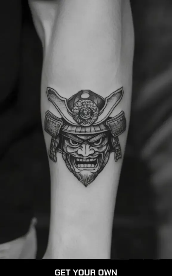 Samurai mask tattoo