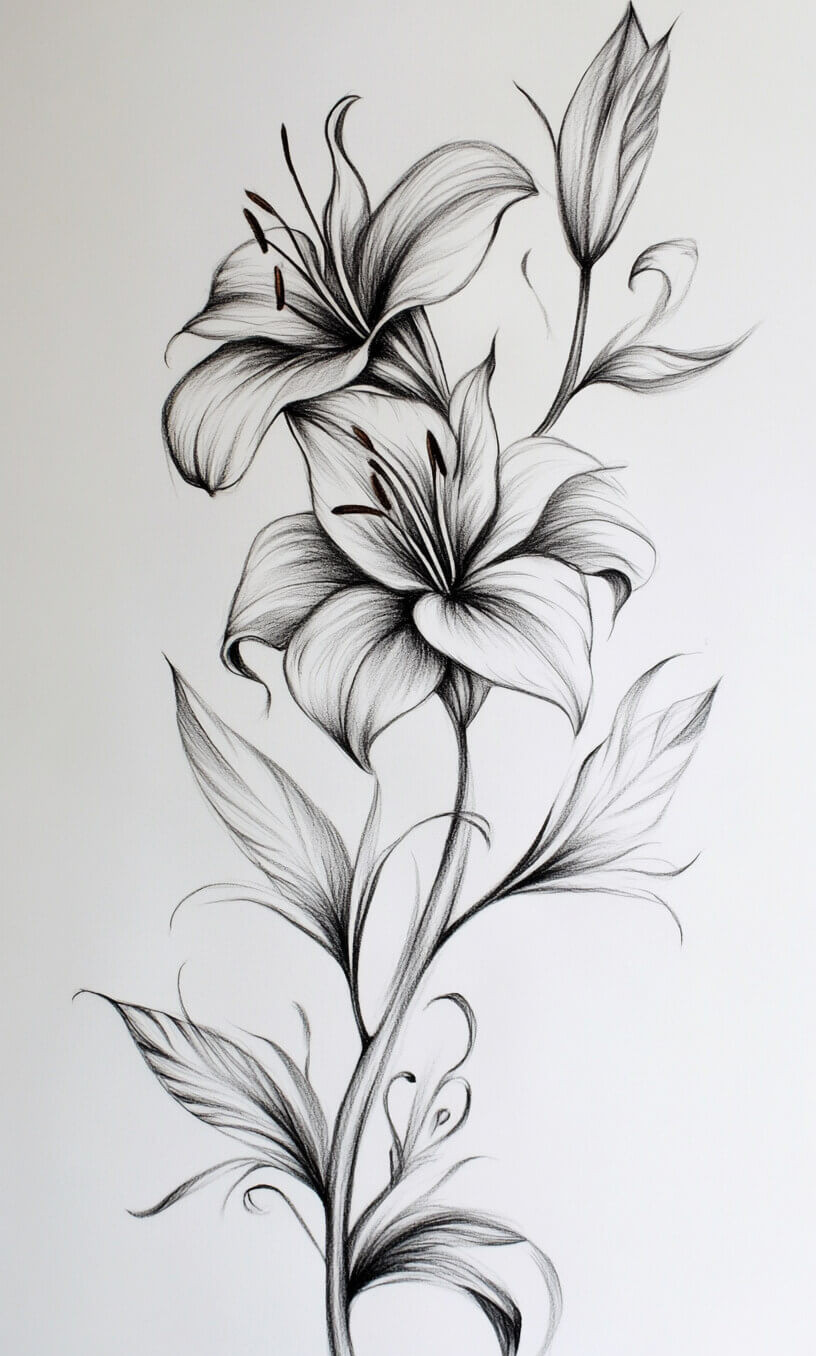 Flower Tattoo Drawings-39