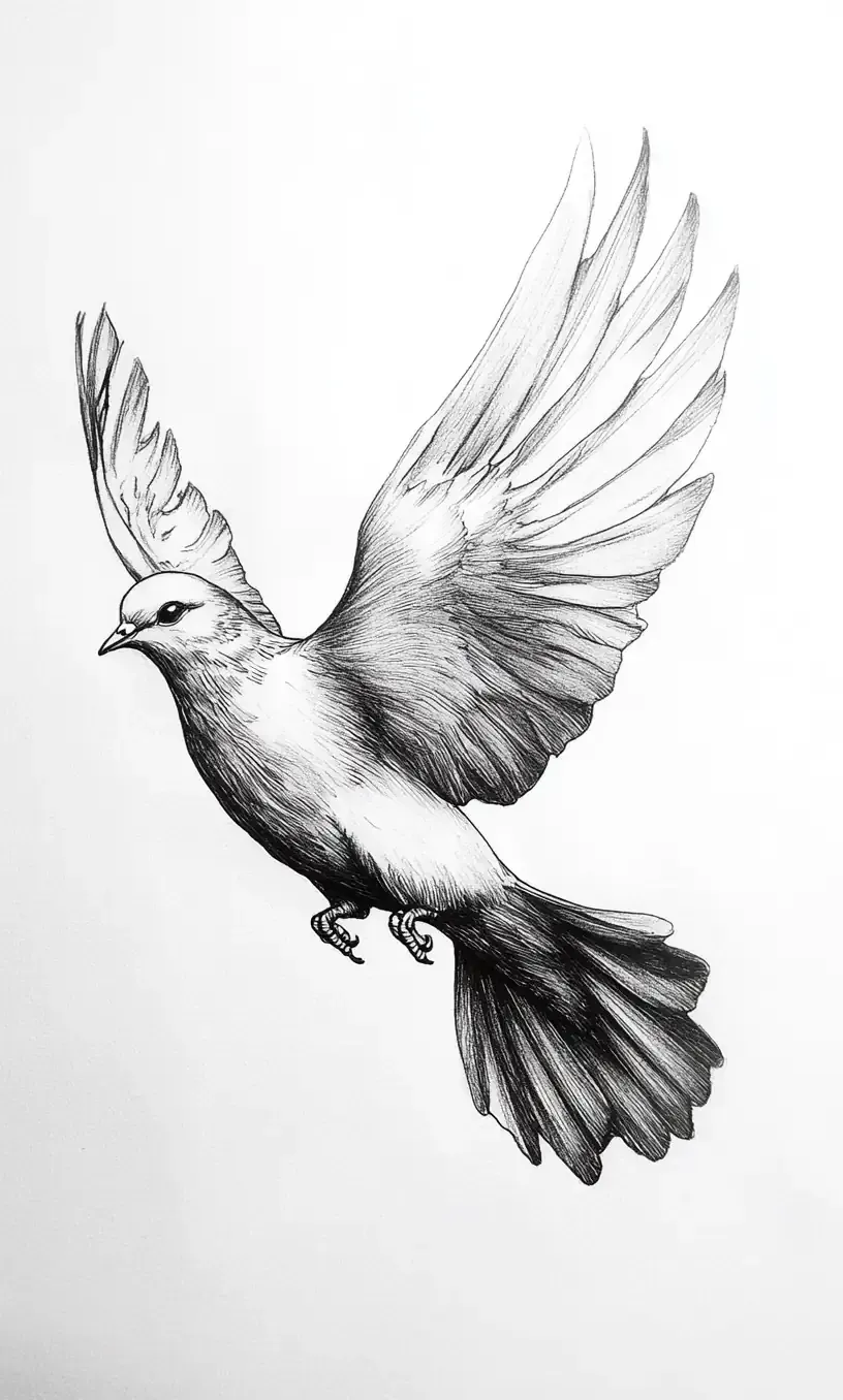 Dove Tattoo Drawing-20