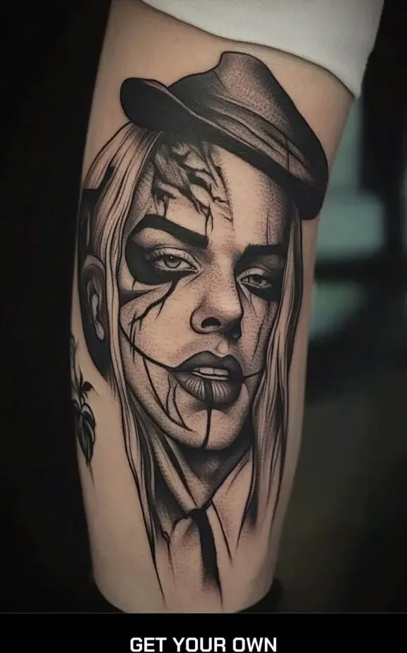 Chicano clown tattoo