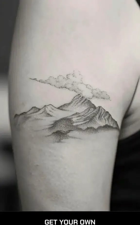 cloud and mountain tattoo