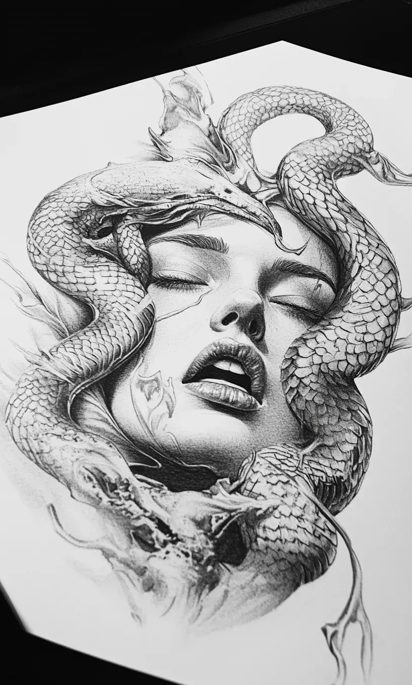 Drawing Medusa Tattoo-5