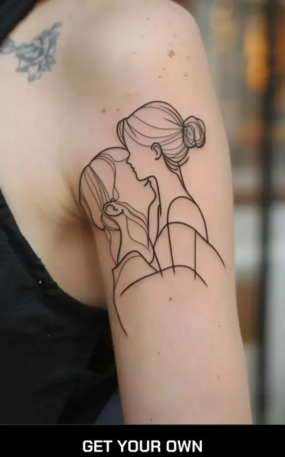 mother and daughter tattoo idea