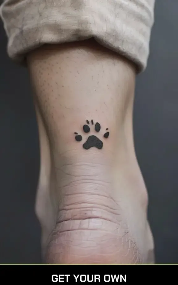 minimalist cat paw tattoo