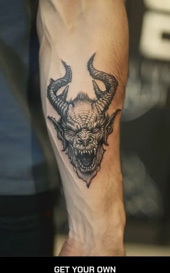 demon head tattoo