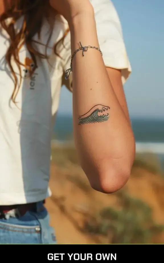 simple wave tattoo idea