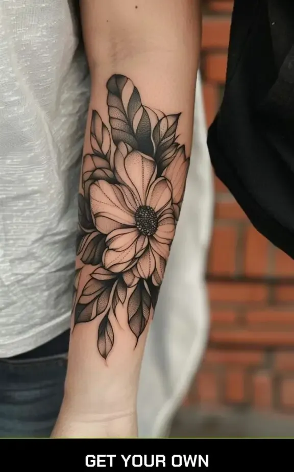 floral blackwork tattoo designs