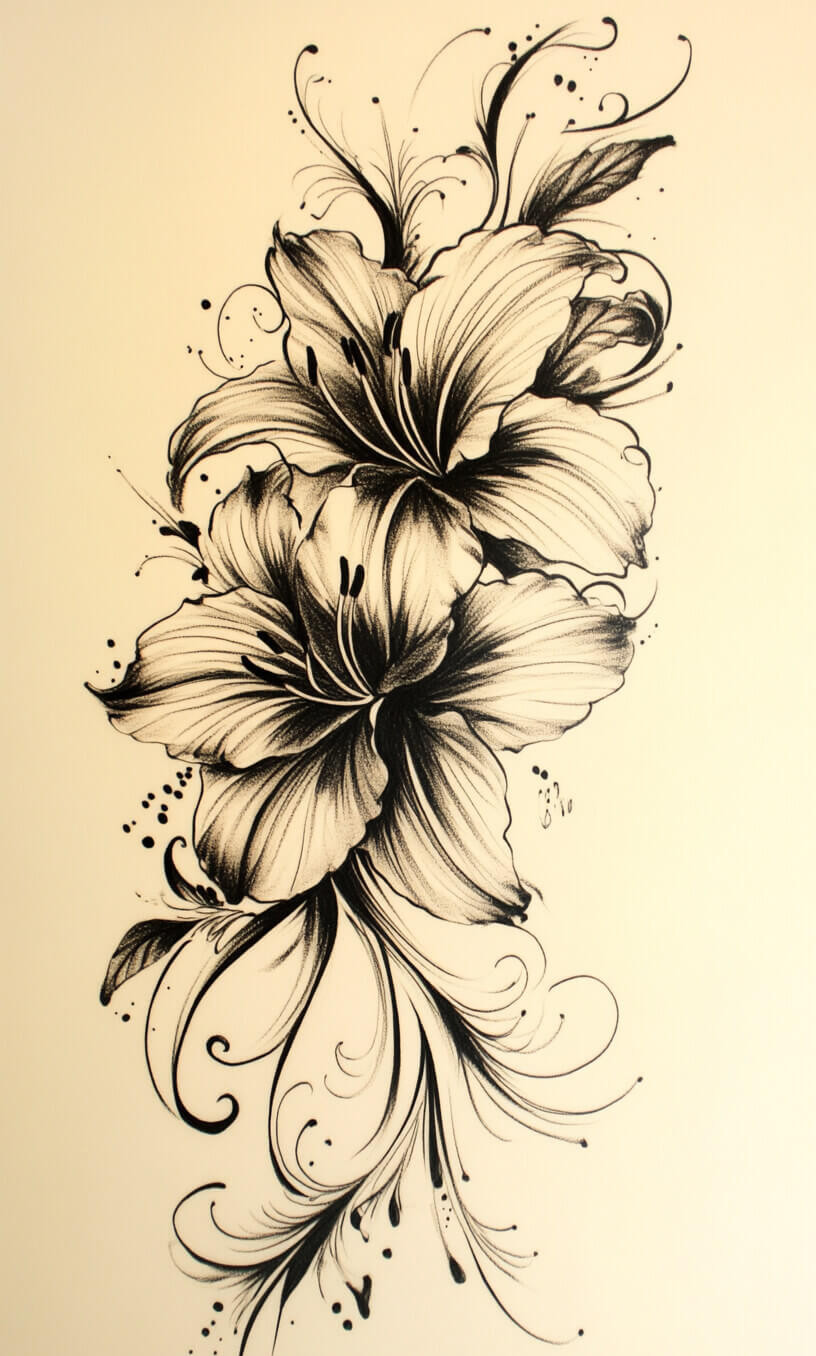 Flower Tattoo Drawings-25