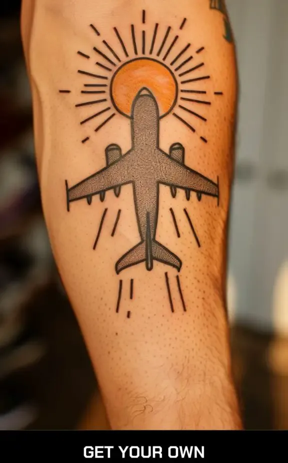 airplane travel tattoo idea