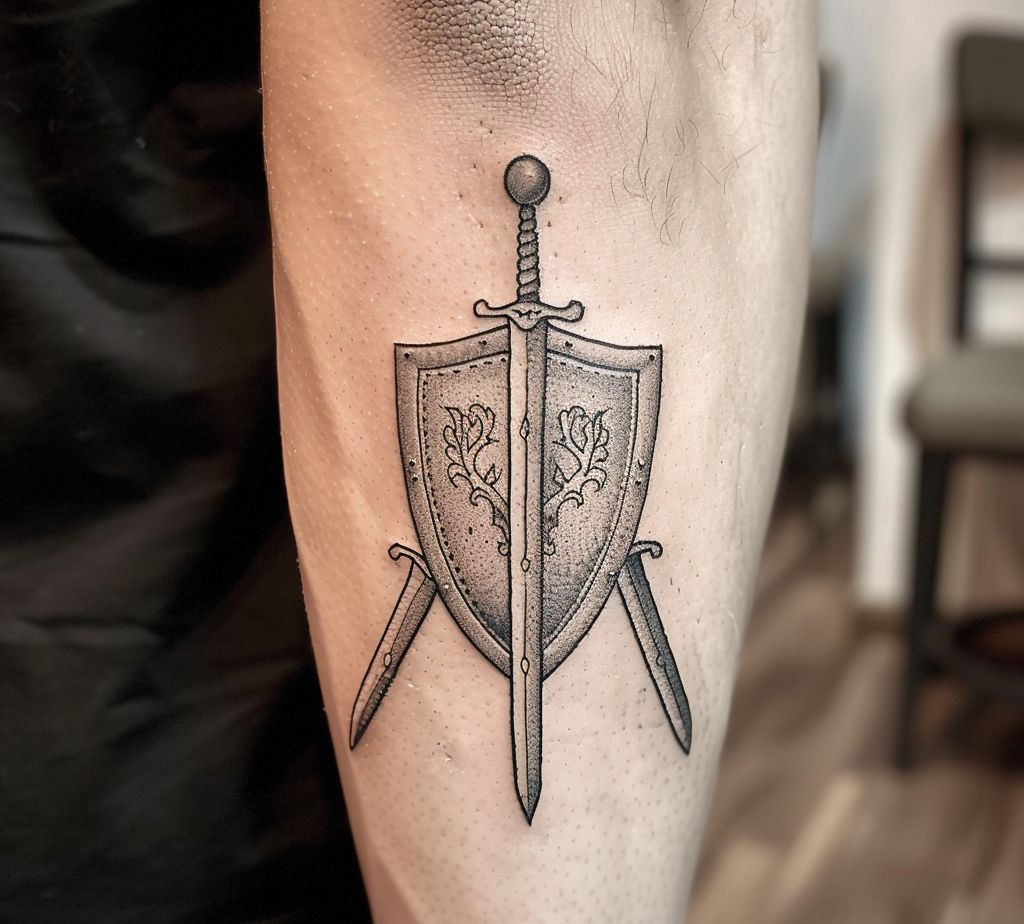 sword and shield tattoo