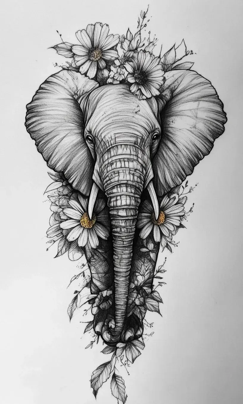 Elephant Tattoo Drawing-20