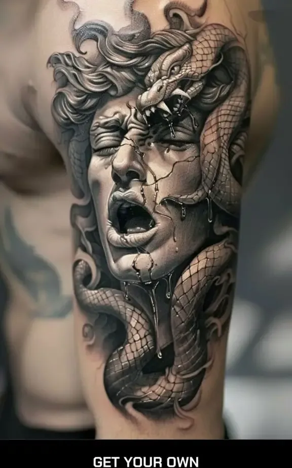crying medusa tattoo idea