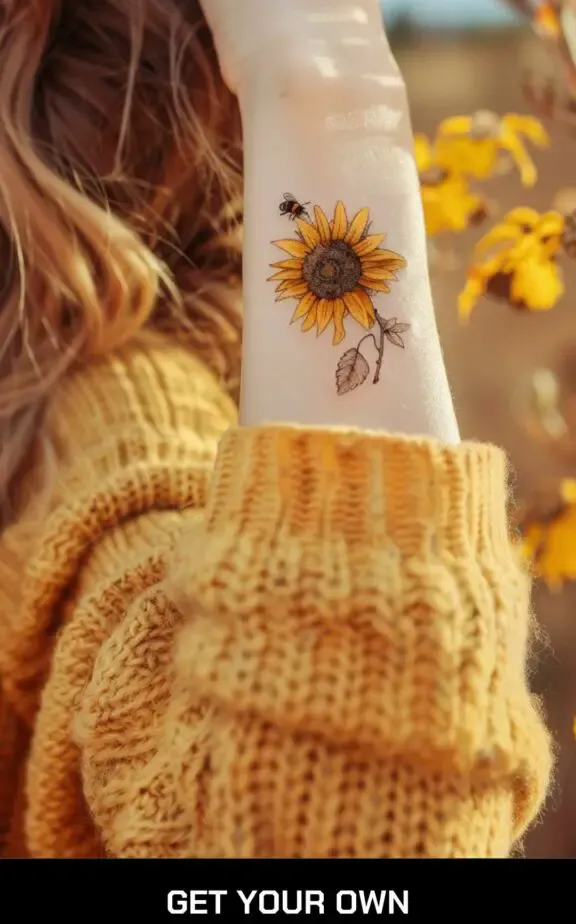 bee sunflower tattoo idea