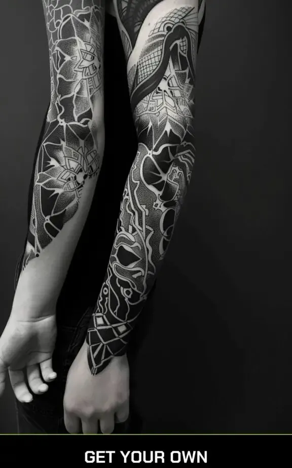 abstract pattern blackwork tattoo