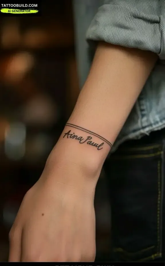 script bracelet tattoo for ladies 