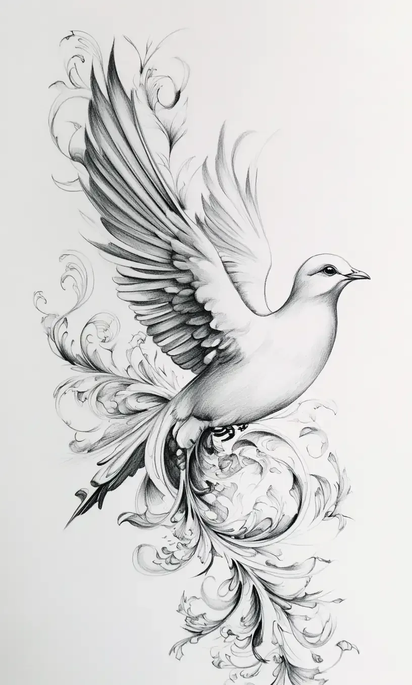 Dove Tattoo Drawing-4