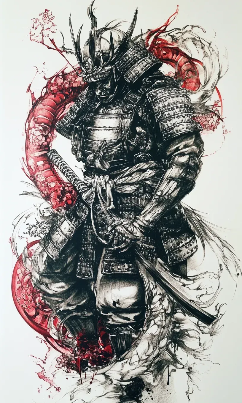 Samurai Tattoo Drawing-6