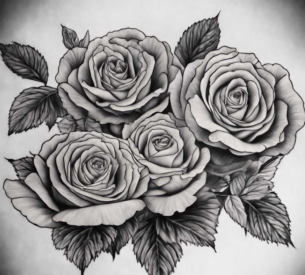 Cabbage rose tattoo design