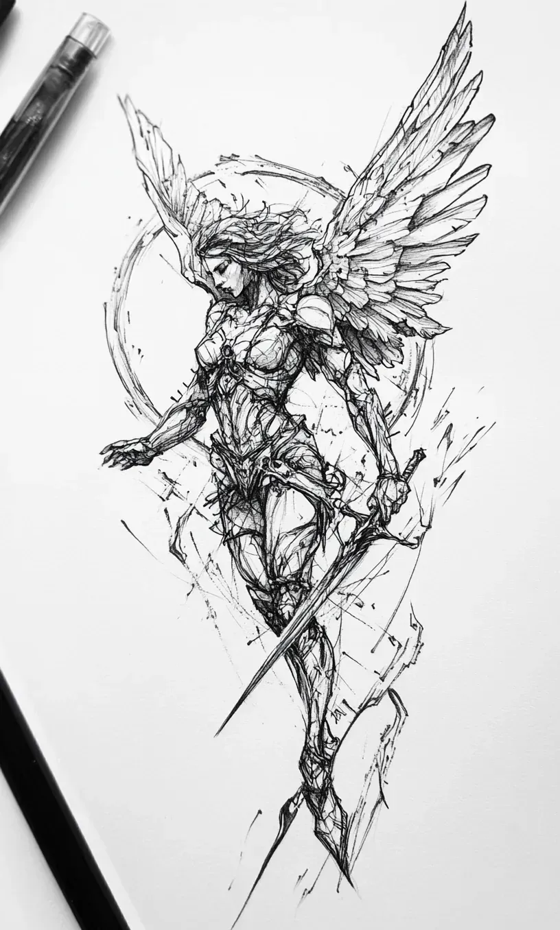 Angel Tattoo Drawings-9