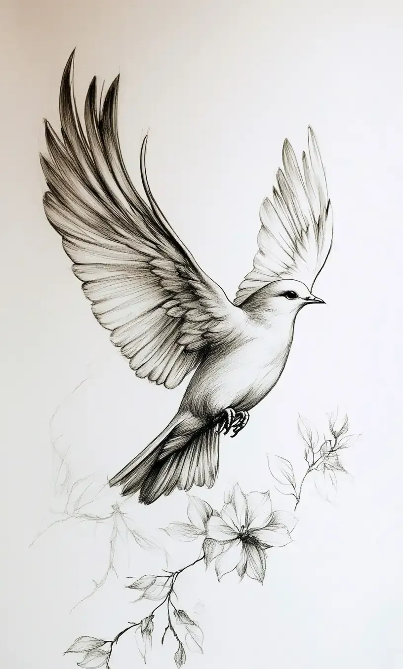 Dove Tattoo Drawing-21