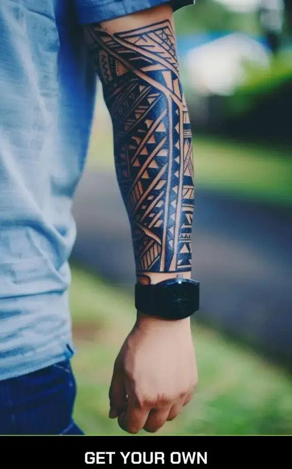 tribal blackwork tattoo design