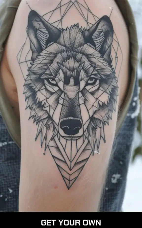 geometric wolf tattoo designs