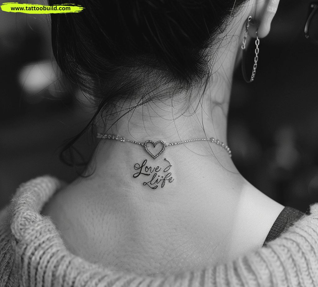 quote neck tattoo for female 