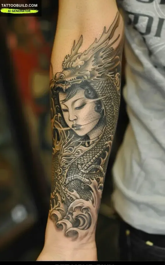 chinese art forearms tattoos for women