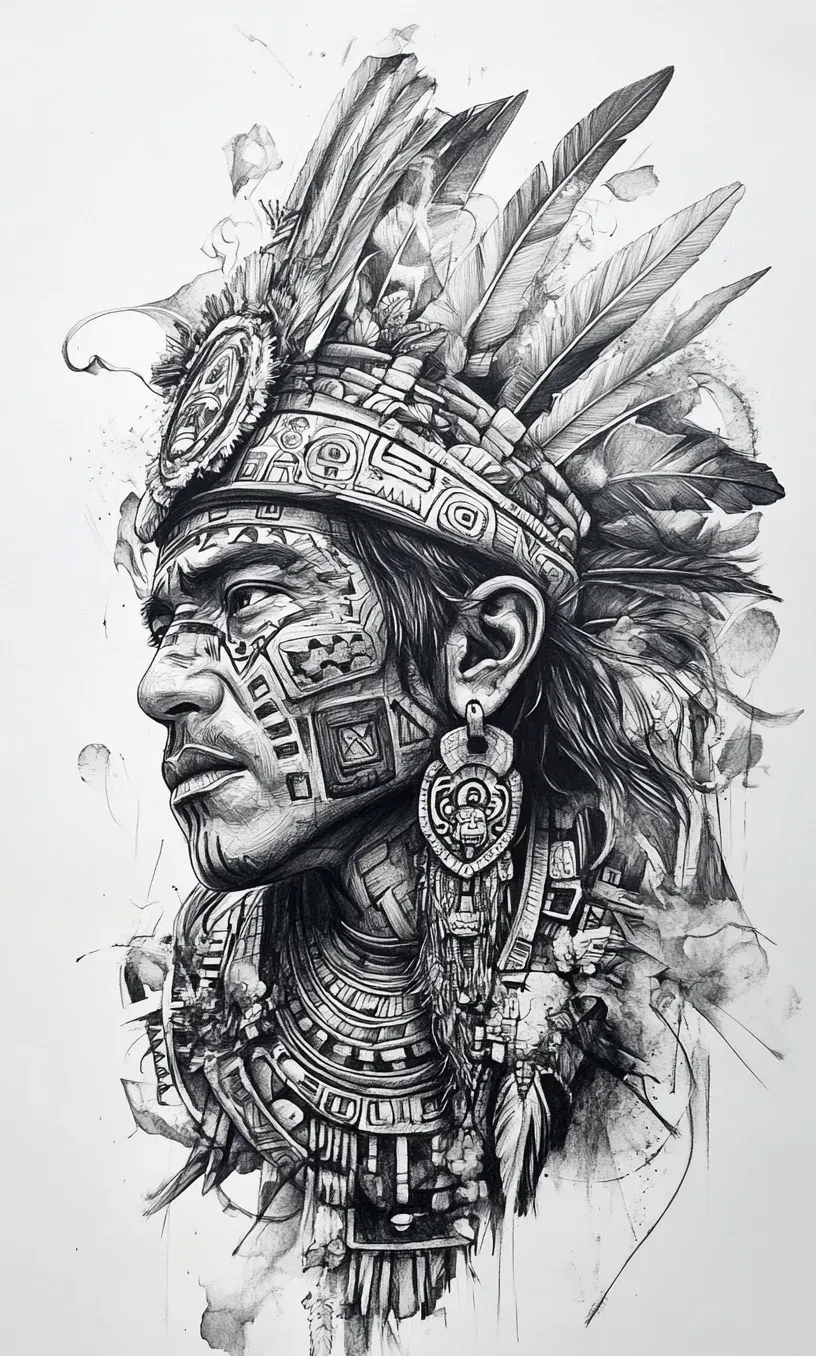 Aztec Drawings Tattoos-19