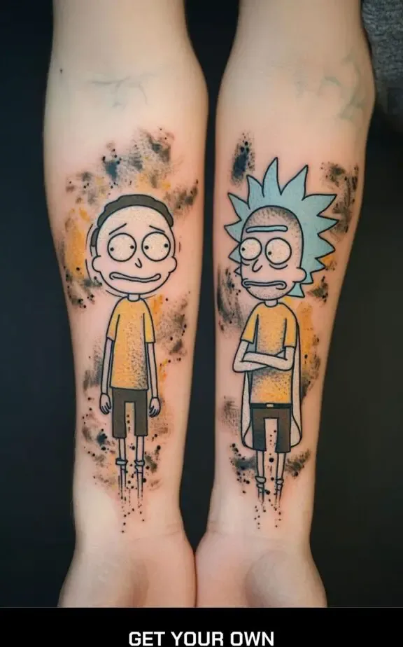 Rick and morty anime tattoo