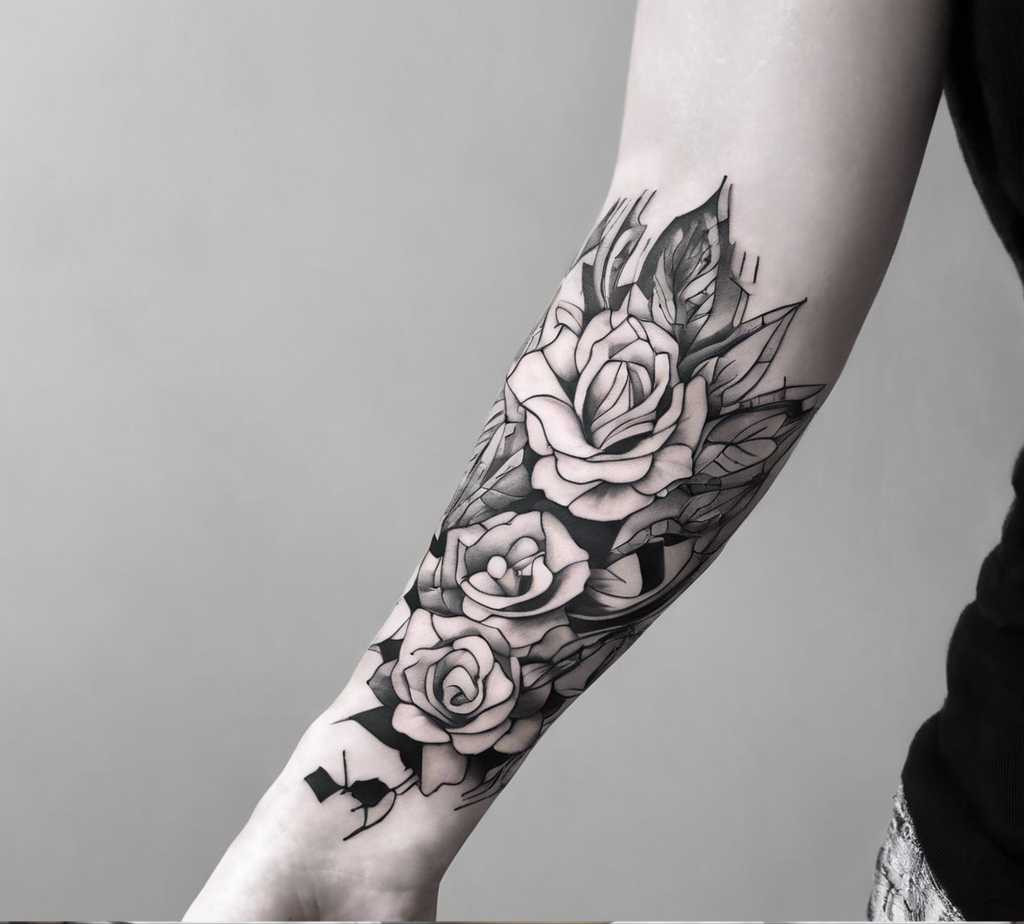 beautiful forearm tattoo called blossoms of resillience