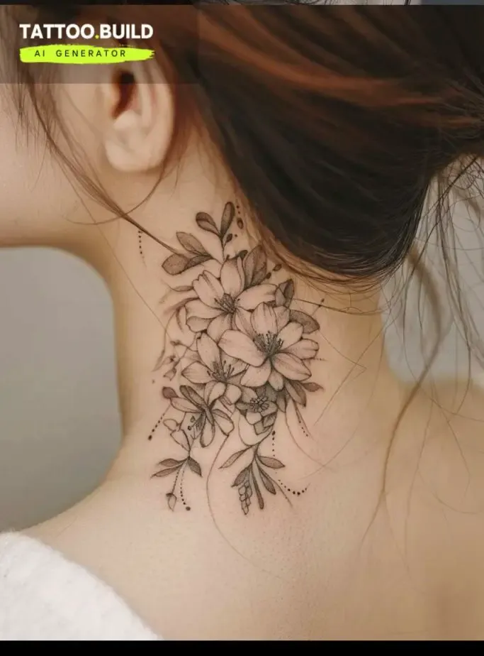 Floral Neck Tattoo Ideas