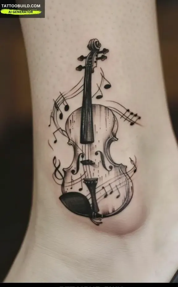 cute little guitar tattoos 