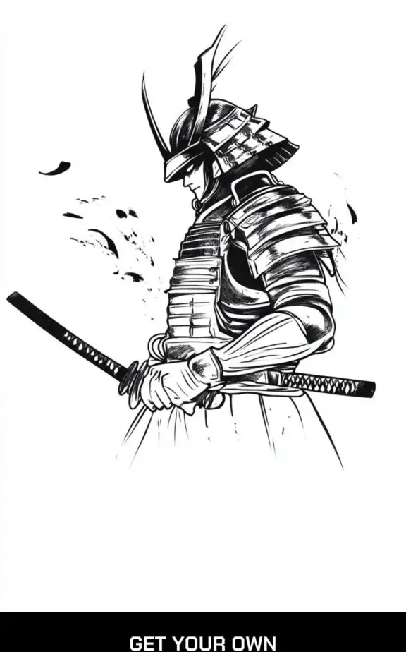 stencil samurai tattoo design
