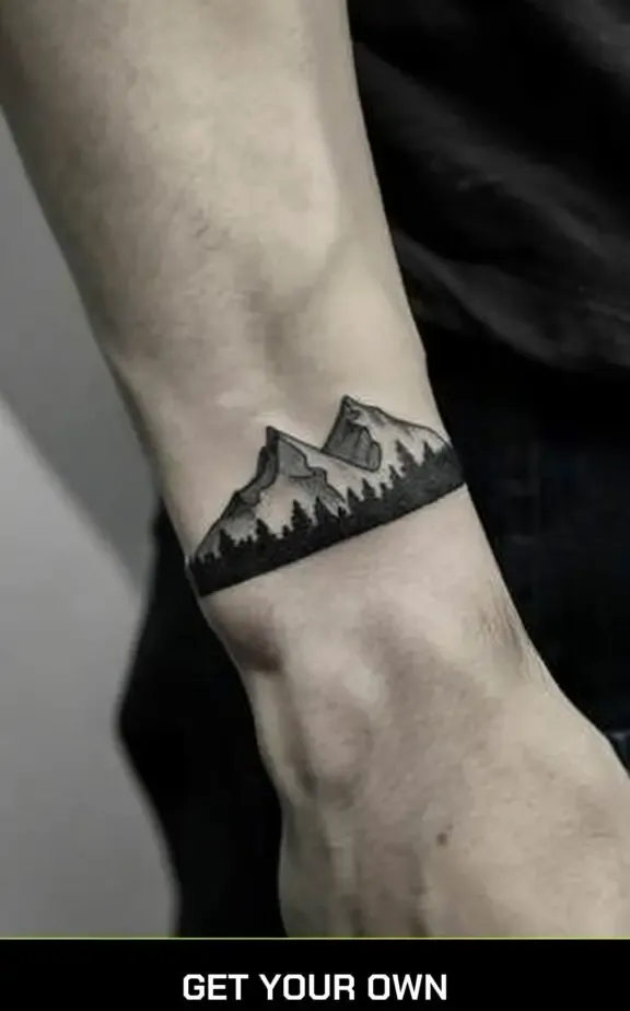 small tattoo designs for men: mountain tattoo