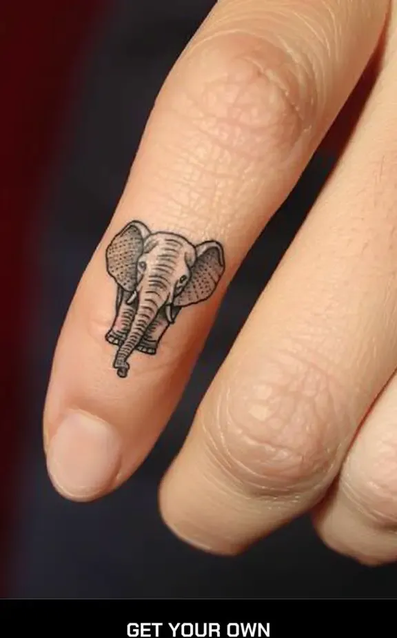 elephant finger tattoo