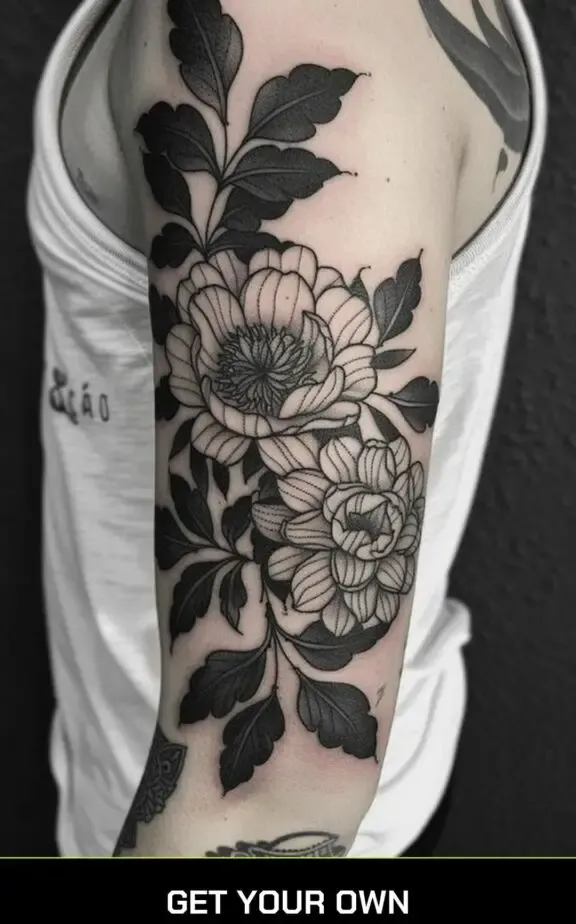 flower blackwork tattoo designs