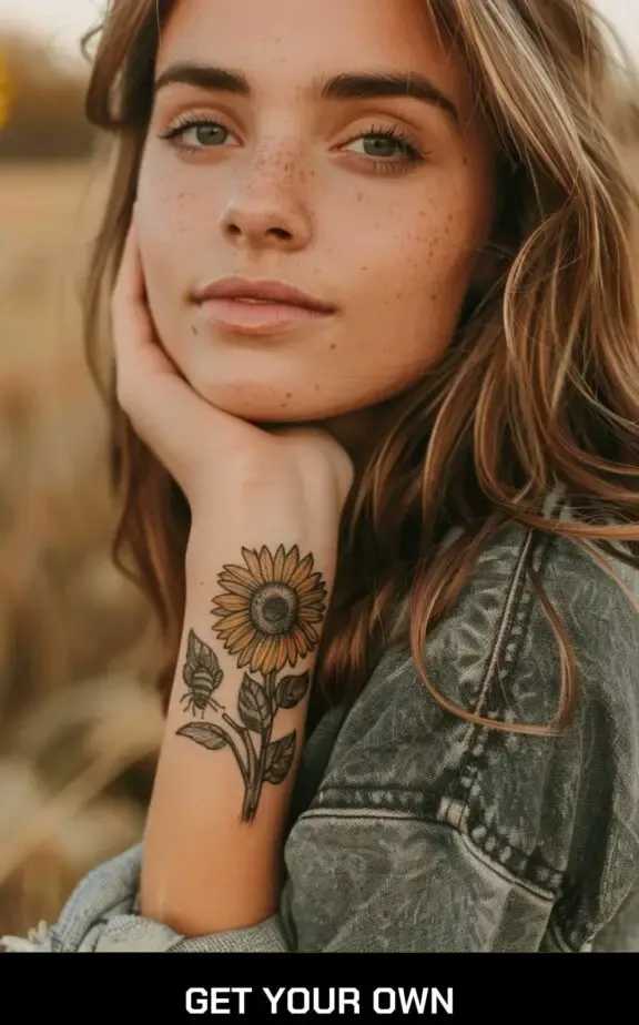 bee sunflower tattoo idea