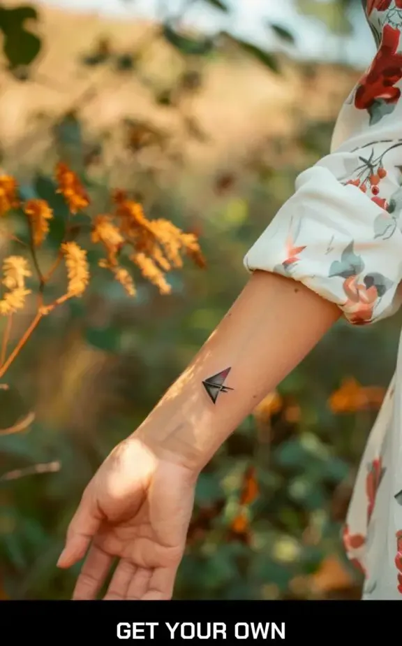 small beautiful tattoo idea: origami tattoo