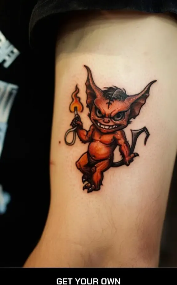 cute devil demon tattoo