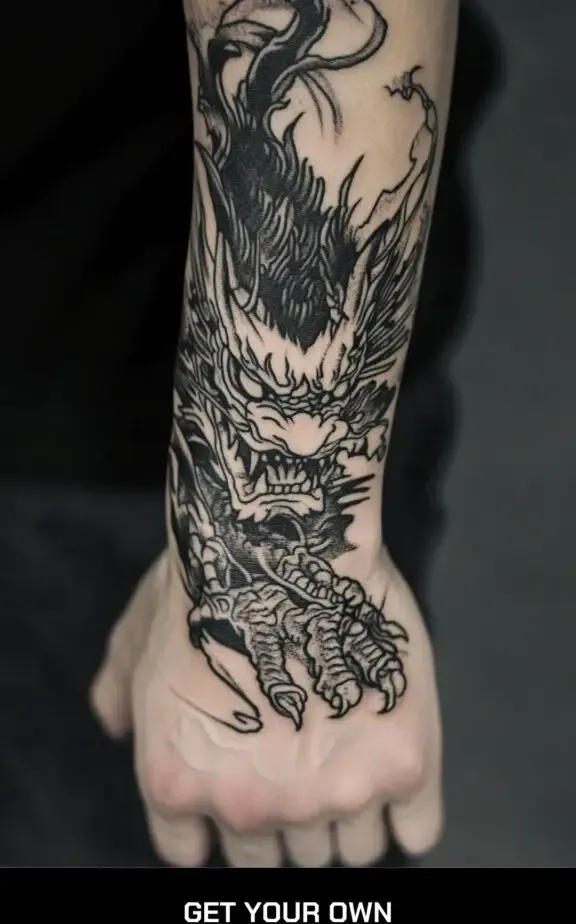 Yukuza Japanese Style arn Tattoo Design