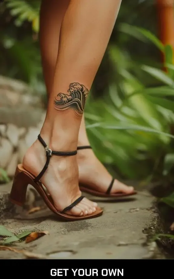 wave beach tattoo idea