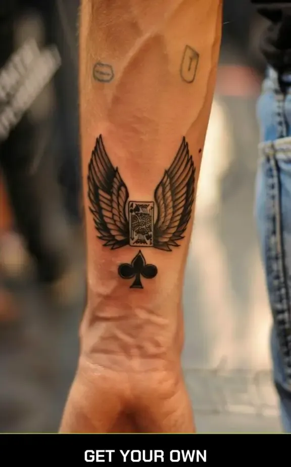 ace and wings tattoo